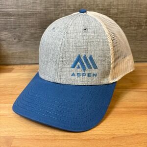 Aspen Manufacturing Hat Cap Snapback Gray Blue Colorado Adjustable